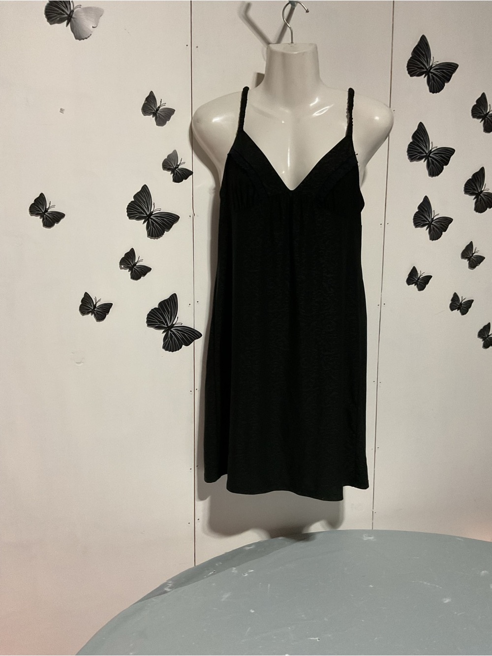 chic Black Slip Dress with Braided Straps